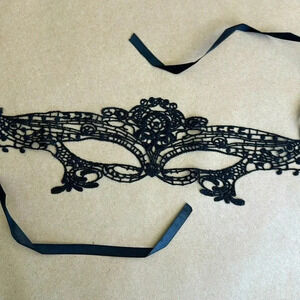 Black Lace Masquerade Ball Mask- “Black Tulip”